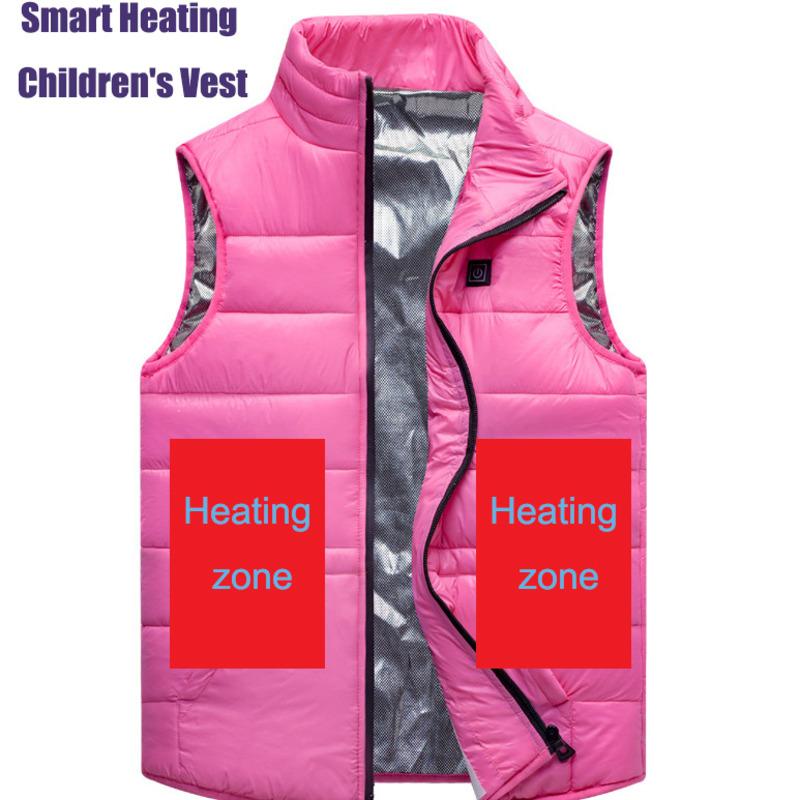 

Boys' & Girls' Intelligent Electric Heating Jacket Children Winter Usb Charging Heated Vest Coat Outdoor Activities Hiking Vest, Black