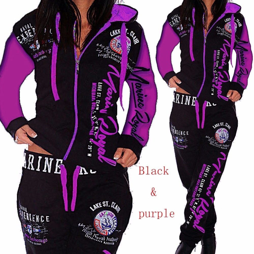 

2021 New Brand Autumn Tracksuit Two Piece Women Sweatsuits Pieces Matching Sweat Track Suits Woman Joggers Suit Sets Pnv9, Purple