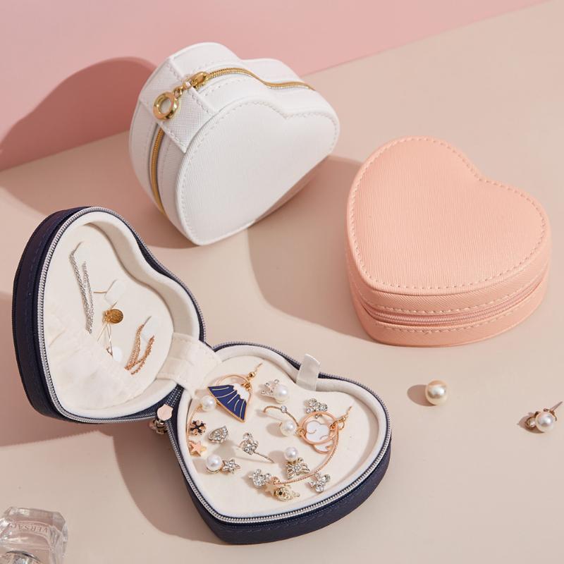 

Jewelry Pouches, Bags Simple Candy Color Portable Velvet Storage Box Travel Earrings Necklace Ring Holder Organizer Display Small Case PU