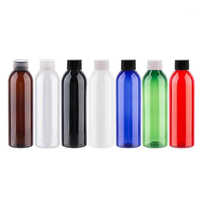 

20pcs 250ml Empty Black White Cosmetic PET Bottle 250cc Colored Plastic Bottle Container With Screw Top Cap DIY Shampoo1