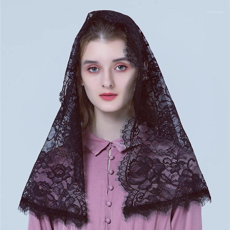 

Hair Clips & Barrettes Design Sexy Black Mysterious Muslim Veil Lace Mass Headband Head Scarf For Women White Bridal Shawl Catholic, Golden;silver