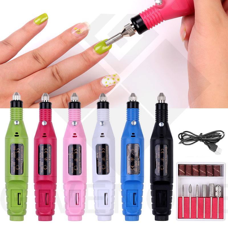 

Electric Nail Drill Machine Set USB Charging Manicure Machine Portable Nail File Art Pen Equipment Polishing Tool