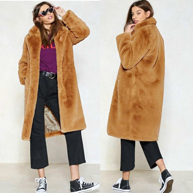 

2021 Winter Women Rabbit Fluffy Coat Plus Size Fur Coats Imitation Girl Uz1w, Navy blue.