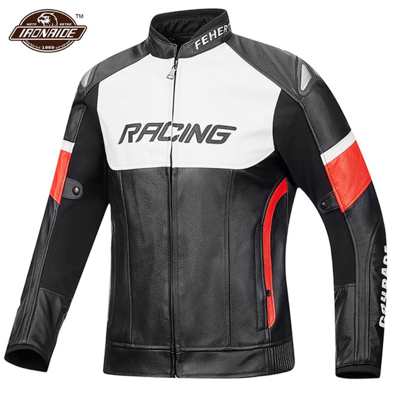 

Cowhide Leather Motorcycle Jacket Man Chaqueta Moto Wearable Motocross Jacket Retro Moto Protection for Winter -4XL