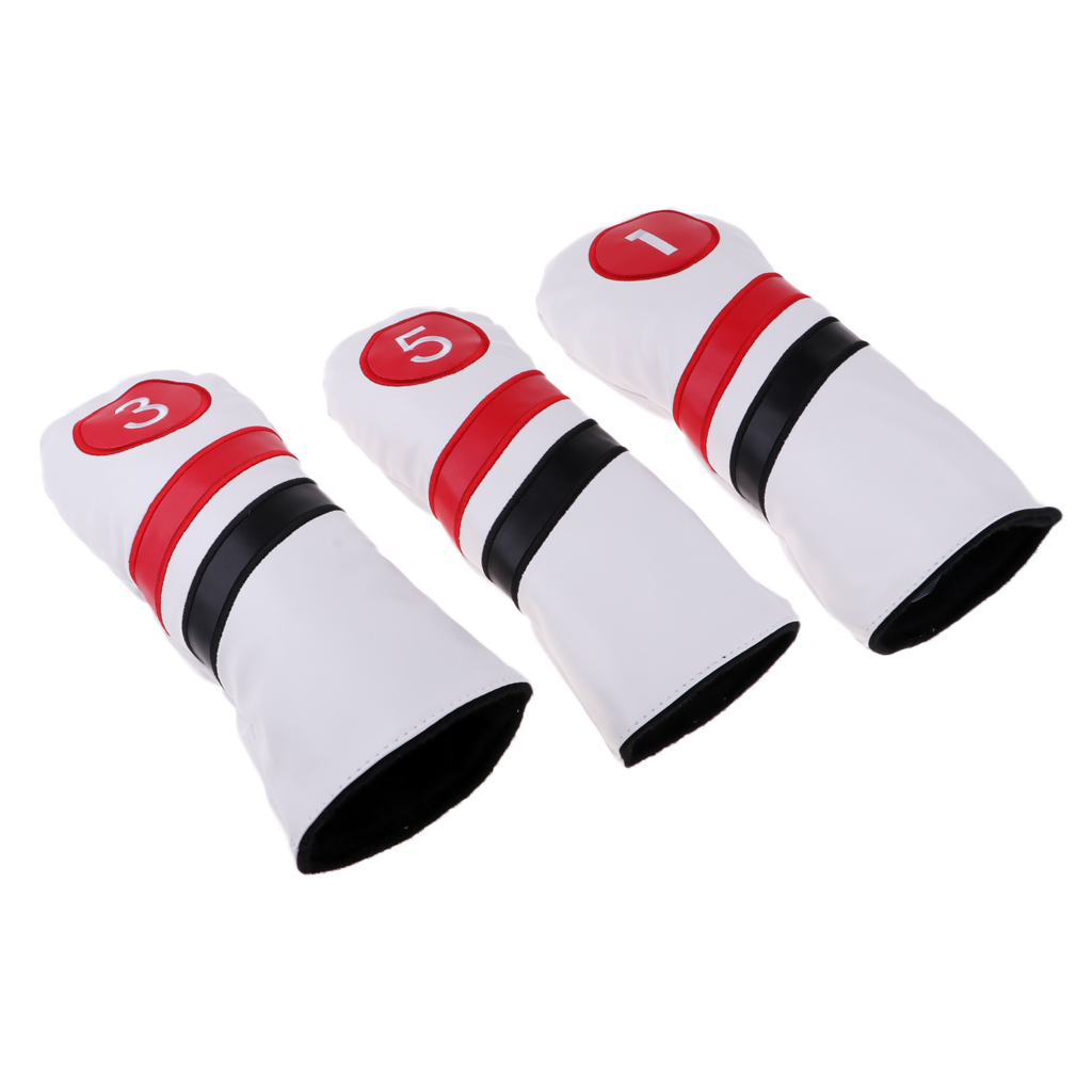 

Waterproof PU Golf Head Covers NO.1 3 5 Fairway Woods Club Headcovers 2Colors