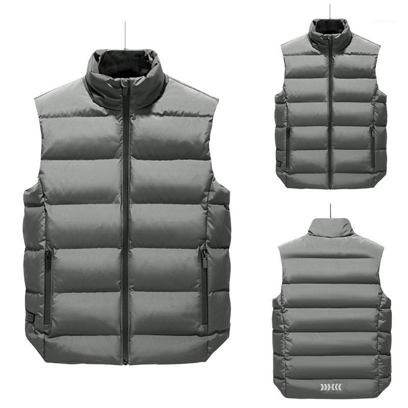 

Men Heating Pad USB Charging Outdoor Sports Winter Warm Hiking With Reflective Strip Riding Camping Body Warmer Heated Vest Soft1, Grey