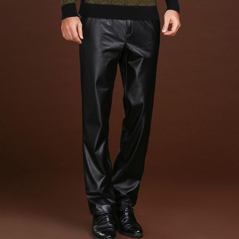 

2020 Genuine Leather Pants Men Real Cowhide Black Pants Autumn Winter Mens Trousers Plus Size Pantalon Cuir Homme Pph2631