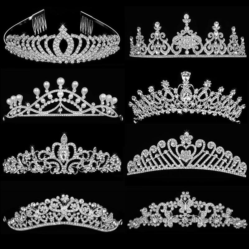 

Wedding Tiara Rhinestone Decorated Bride Tiara Hair Barrettes Hairband Hair Clip Loop