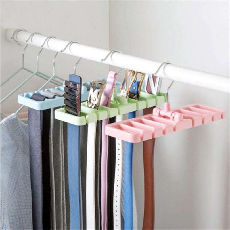 

Storage Rack Tie Belt Organizer Space Saver Rotating Scarf Ties Hanger Holder Hook Closet Organization Tank Tops Bra Belts Bag