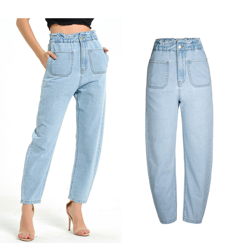 

2020 Cross Border New Elastic Waistline Women's Breech Breeches High Waist Loose Long Leg Briun Pants From Daddy's Hot Spring W1py, See chart