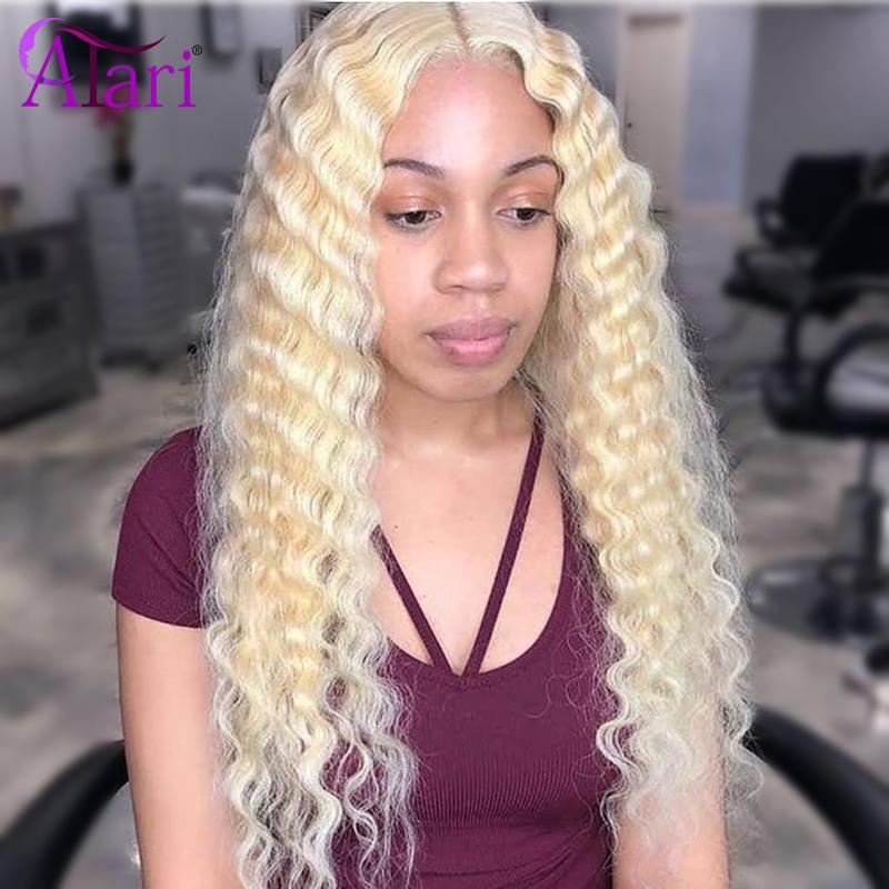 

613 Blonde Wig Transparent Deep Wave Wig Pre Plucked Hd Lace Brazilian Deep Curly Human Hair 613 Curly Lace Front
