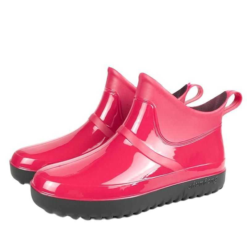 

TopSelling Fashion Women's Rain Pipe Boots Non-slip Low-cut Waterproof Water Shoe Ankle Boot Galoshes Kitchen Rubber Shoes 44 Paris Designer, Black