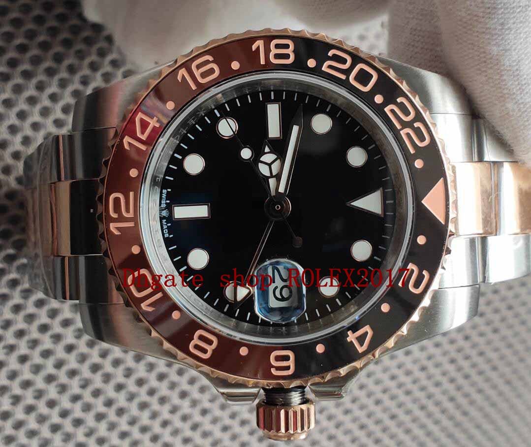 

2021 Mens Super BP Factory V2 Quality ETA Wristwatches 40mm GMT Batman Ceramic 18k Gold CAL.2813 Movement Automatic Watches, Black