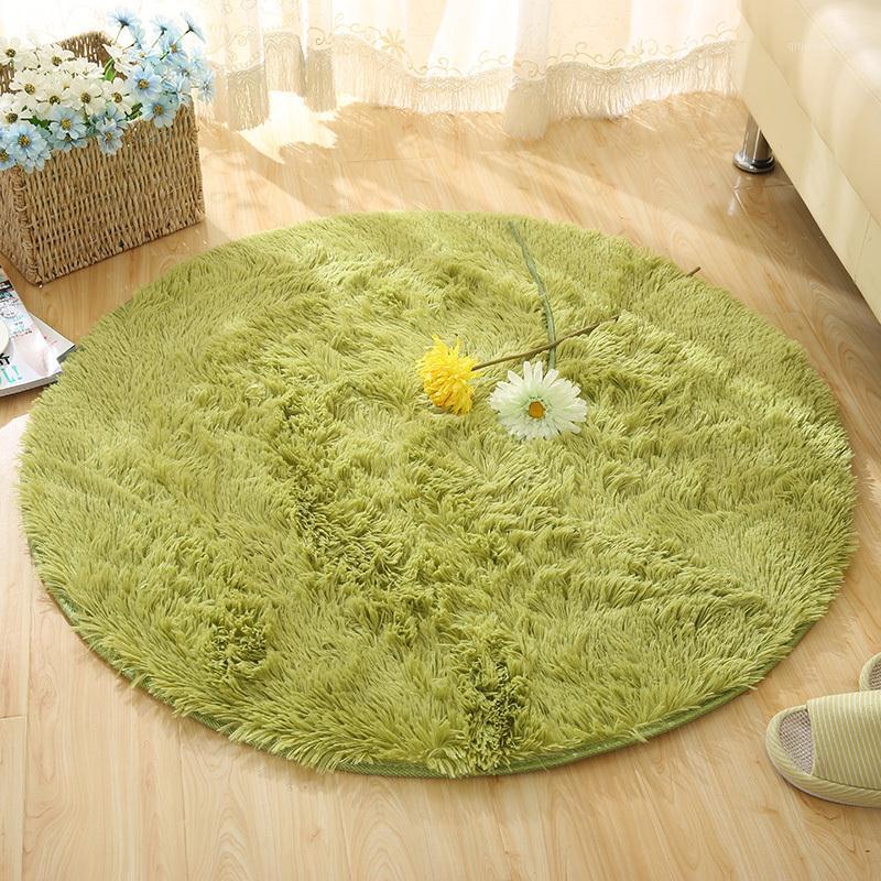 

Fluffy Round Rug Carpets for Living Room Kilim Faux Fur Carpet Kids Room Long Plush rugs for bedroom Shaggy Area Rug White1, Khaki