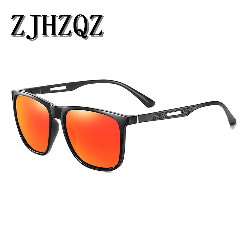 

ZJHZQZ Men's Square Aluminum Magnesium Polarized Sunglasses Outdoor Sport Driving Classic Brand Design Pilot Vintage Sun Glasses