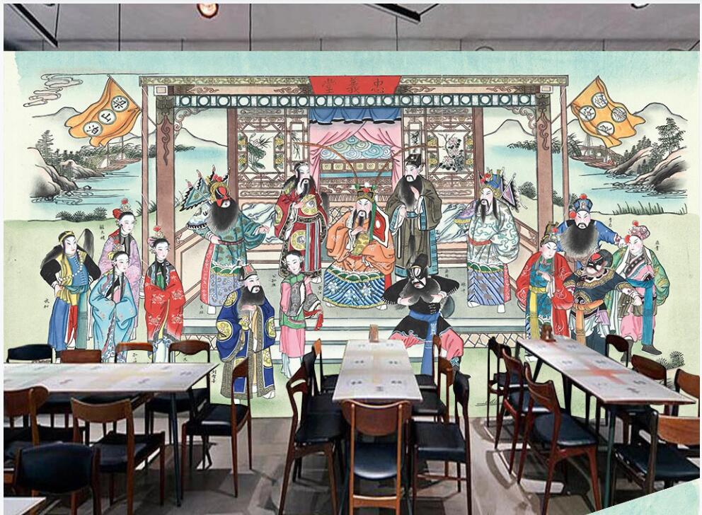 

custom photo mural 3d wallpaper Chinese traditional culture classical character teahouse decor 3d wall murals wallpaper in the living room, Non-woven wallpaper