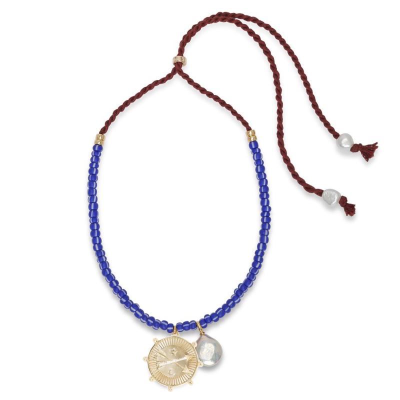 

Pendant Necklaces Adjustable African Glass Beads Burgundy Cord Baroque Freshwater Cultured Pearls Gothic Indigo Beaded Pendientes Necklace W