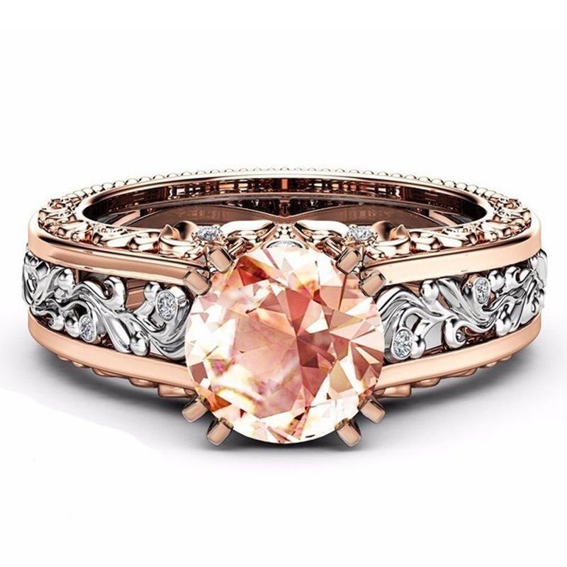 

Explosion models Women's floral ring Alloy plated 14k rose gold color ring Christmas gift