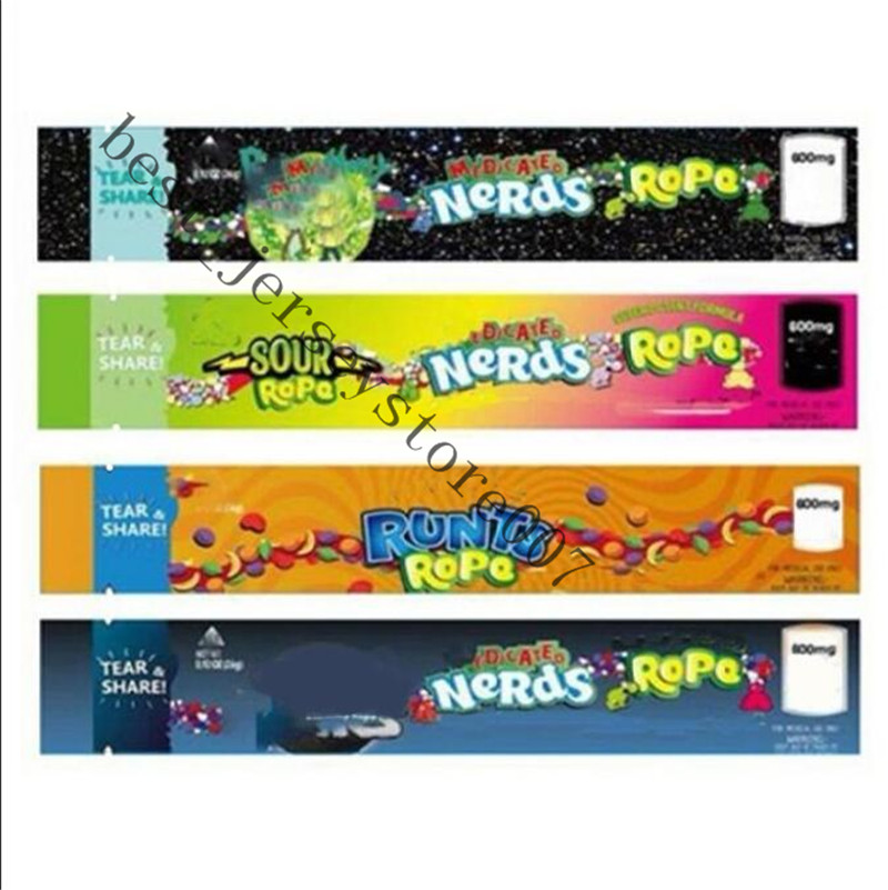 

G2021jl 600mg MEDICATED Nerds Rope Empty Packaging Bas Nerds Rope Candy Nerdsrope Gummy Bags Three Edge-sealing Bag Foil Food Packages