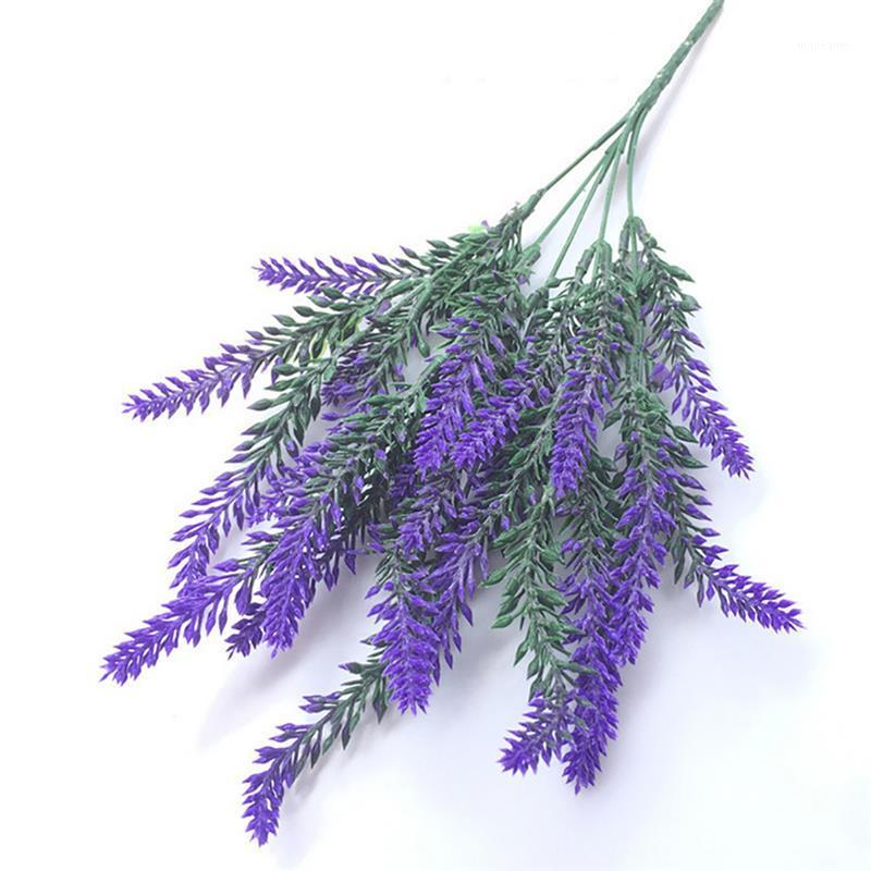 

1 Bouquet Plastic Flower Romantic Provence 5 Colors Artificial Flower Lavender home Decoration Wedding Party Garden Decor1, Pink