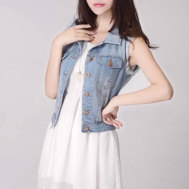 

Denim Female Vests Spring Casual Vintage Jeans Sleeveless Women' Waistcoat Vest Upper Jacket Plus Size xxxl Jl0n, Blue