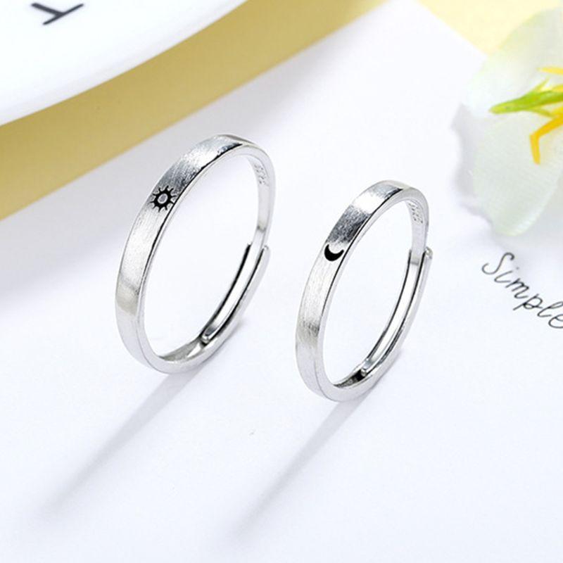 

Sun and Moon Lover Couple Rings Set Simple Fashion Men Women Ring Engagement Wedding Jewelry Gifts1