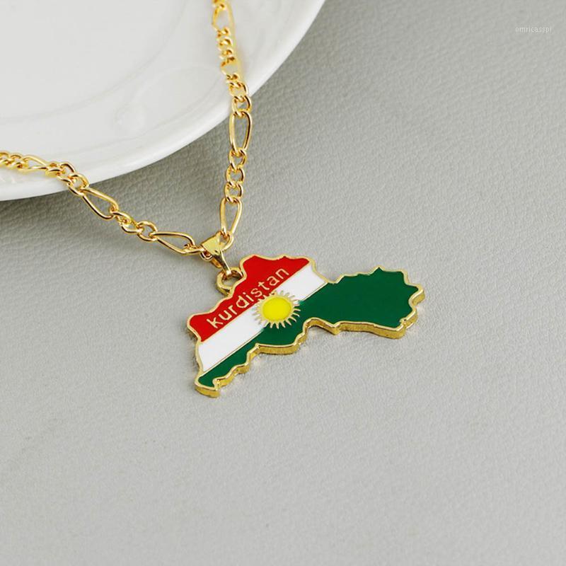 

Pendant Necklaces Chain National Flag Of Kurdish Jewelry For Women Men Kurdistan Region Map Necklaces1