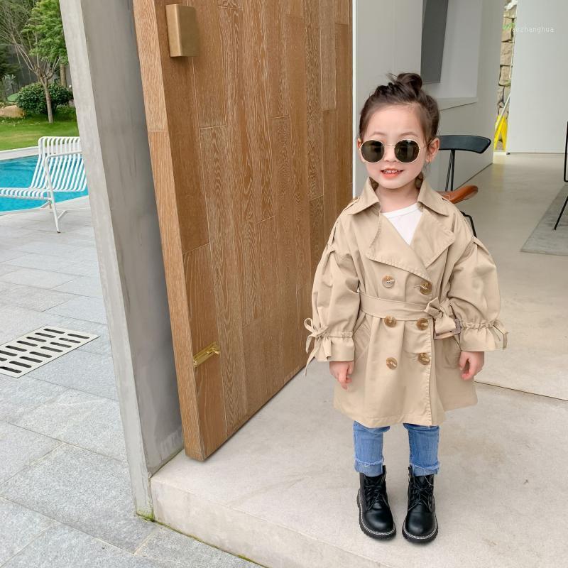 

Autumn New Arrival European And American Fashion style casual bubble long sleeve windbreaker coat for fashion baby girls1, Khaki