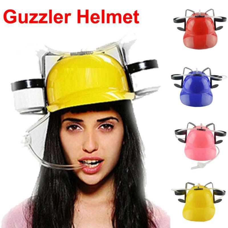 

New Women Men Beer Soda Drinks Guzzler Helmet Drinking Hat Caps Black Party Game Hat For Adult1