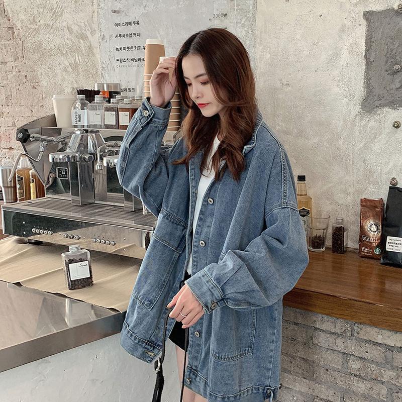 

Autumn Denim Coat Women's Autumn Winter Versatile 2021 New Loose Korean Casual Spring And Mid Length Top, Blue