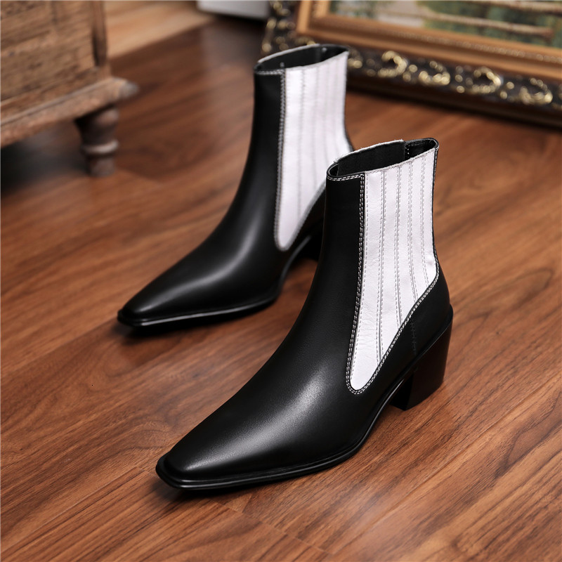 

2021 New Genuine Colours Mixed Ladies Shoes Winter Fashion Slip-on Female Boots OQNQ, Black white