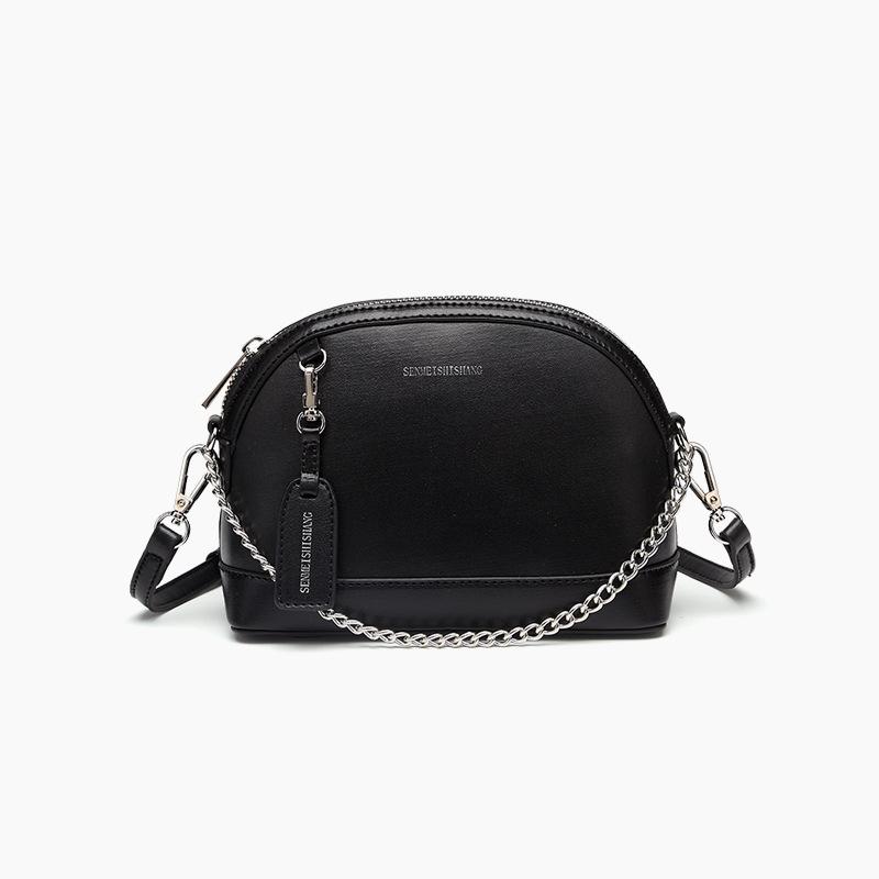 

Female bag new trend shoulder bag fashion elegant shell simple wild messenger personality stitching handbag tote, Black
