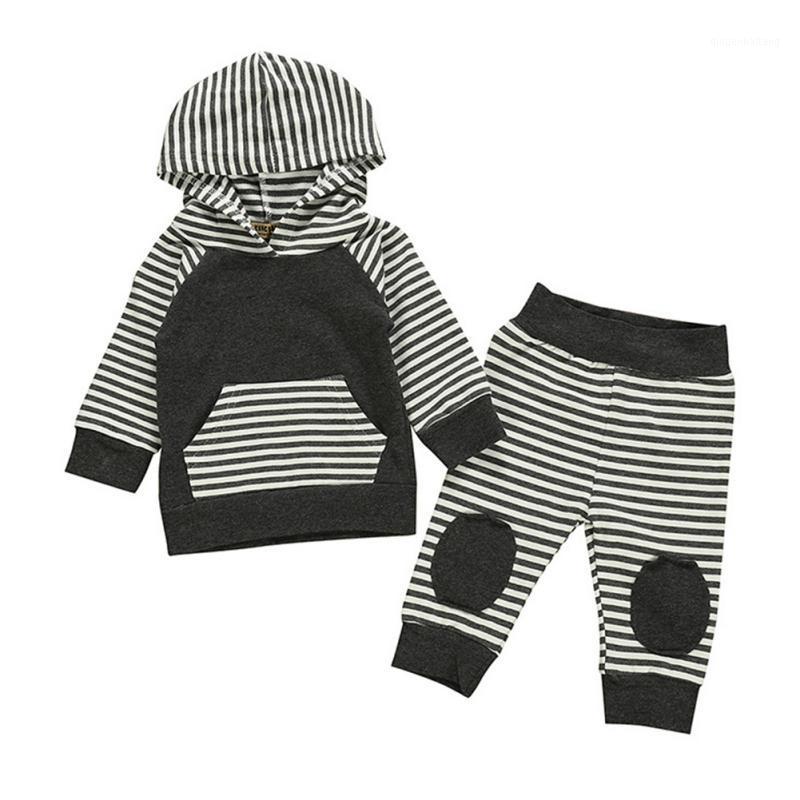 

Baby Boys Fall Casual Striped Outfit Sets Hoodie Sweatshirt Tops + Pants 2Pcs Autumn Suit1, Beige