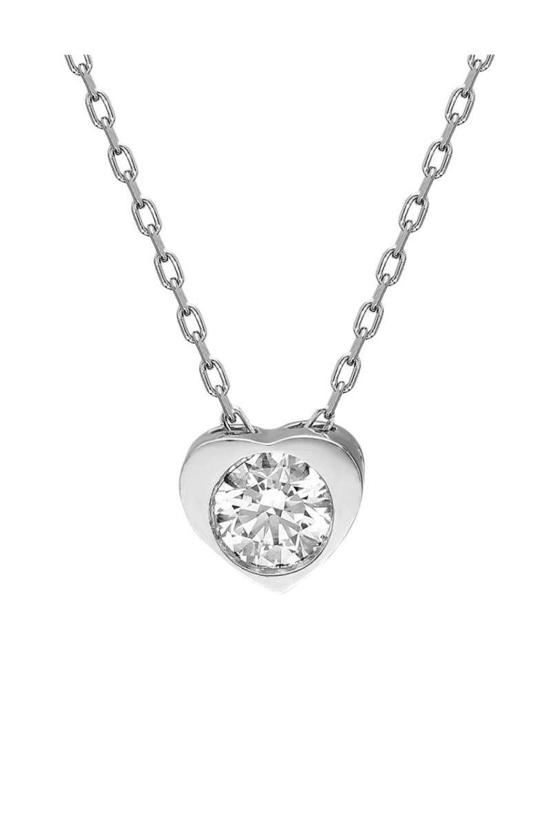

Certified Cubic Zirconia Heart Engagement 925 Silver Necklace