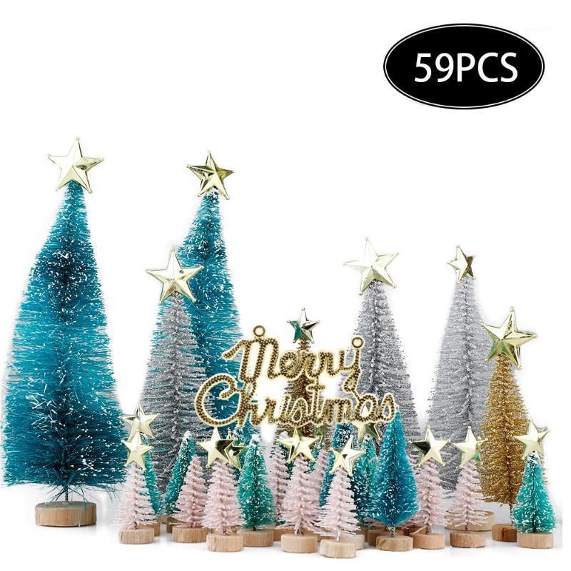 

57Pcs Colorful Mini Christmas Tree Fake Pine Trees DIY Xmas Photo Prop for Christmas Party Table Decoration New Year Home Decor1