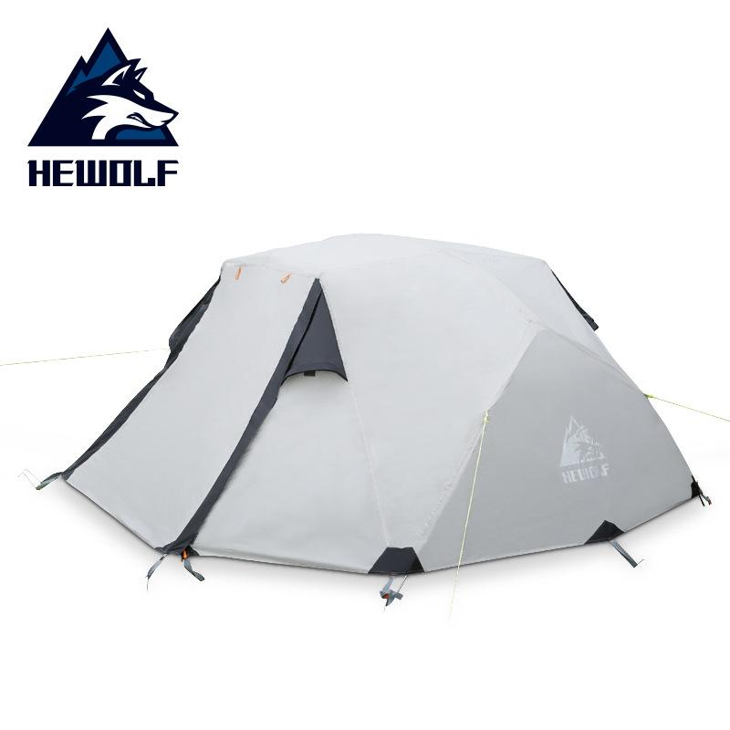 

Hewolf Outdoor Camping Equipment Weatherproof Waterproof Tent Double Aluminum Belt Trolley Multiplayer Outdoor Winter Camping