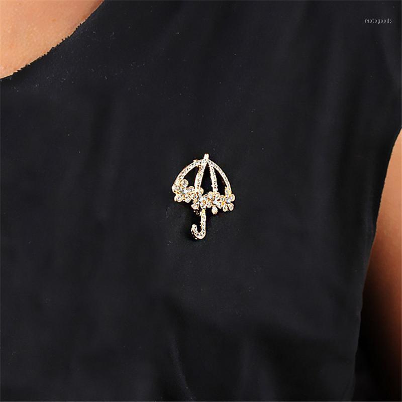 

Dainty Laciness Cubic Zirconia Flower Umbrella Brooch For Girl Boho Jewelry Cruystal Pins Women Broche Femme Bijoux BFF Gift1