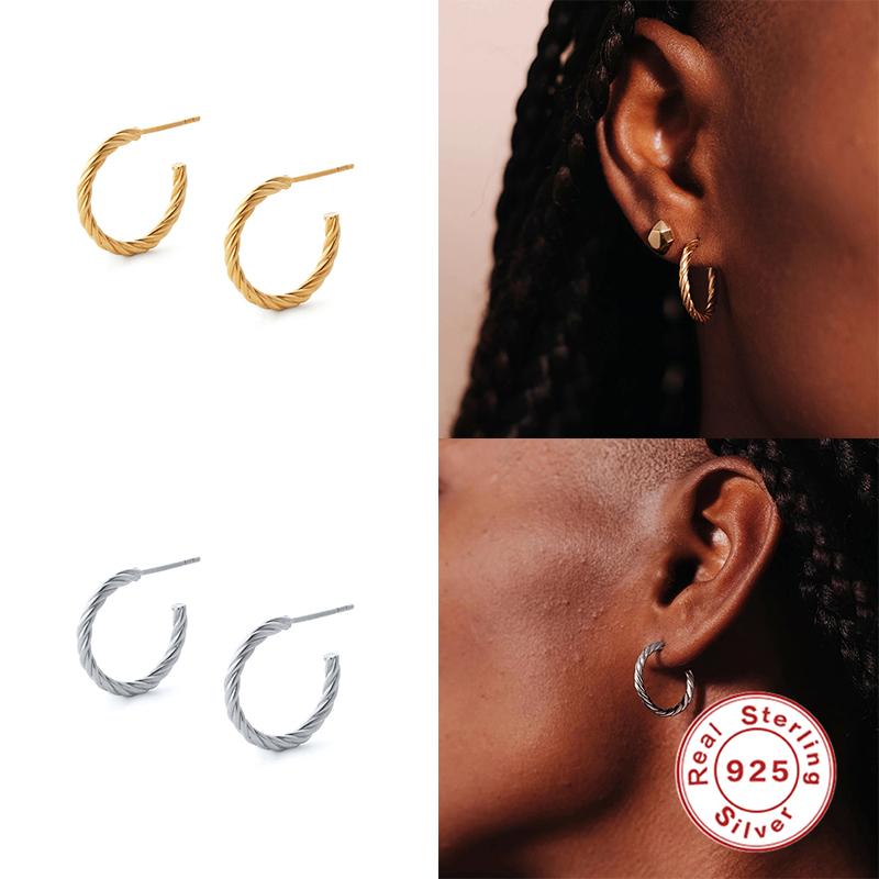

Dangle & Chandelier BOAKO Rotating Twist 2021 Trend Earrings Silver 925 Jewelry Cartilage Ear Piercing Fast Fashion Cuff #1.1