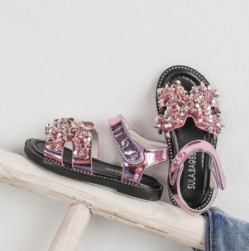 

Summer Baby Girls Princess Sandals Fashion Cute Pink Bling Shiny Rhinestone Toddler Shoes Kids Flat Sandals Children Beach Shoes1, Silver