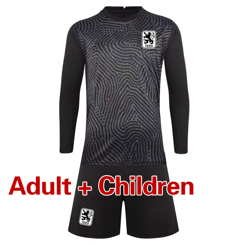 

2021 1860 Munchen adult kids goalkeeper Long sleeve soccer jerseys and shorts children soccer goalkeeper shirt Men Kids kit Men's Tracksuits, Gray