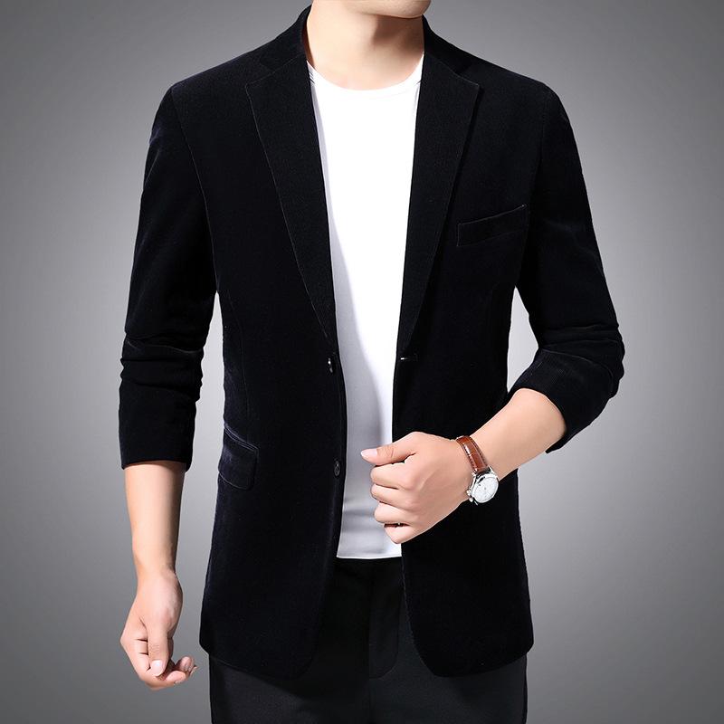 

2020 Spring And Autumn Korean-style Slim Fit Solid Color Suit Fashion Casual Men Fold-down Collar Thin Suit Coat Men's, 1608 haiqing