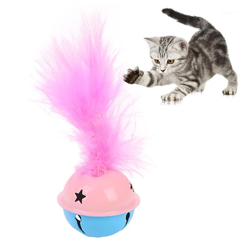 

2PCS Cat Ball Toy Bell Faux Feather Sisal Cat Toy Mice Chew Funny Favor Interactive Toys1