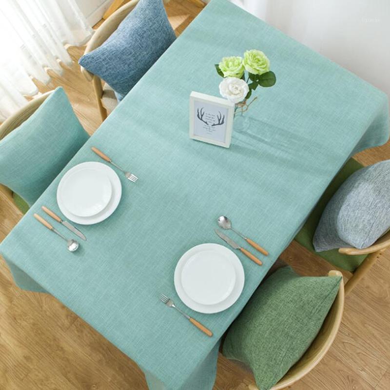 

Hot!Tablecloth Cloth Art Cotton And Linen Literary Solid Chinese Style Living Room Coffee Table Round Table Western Cloth1, Blue