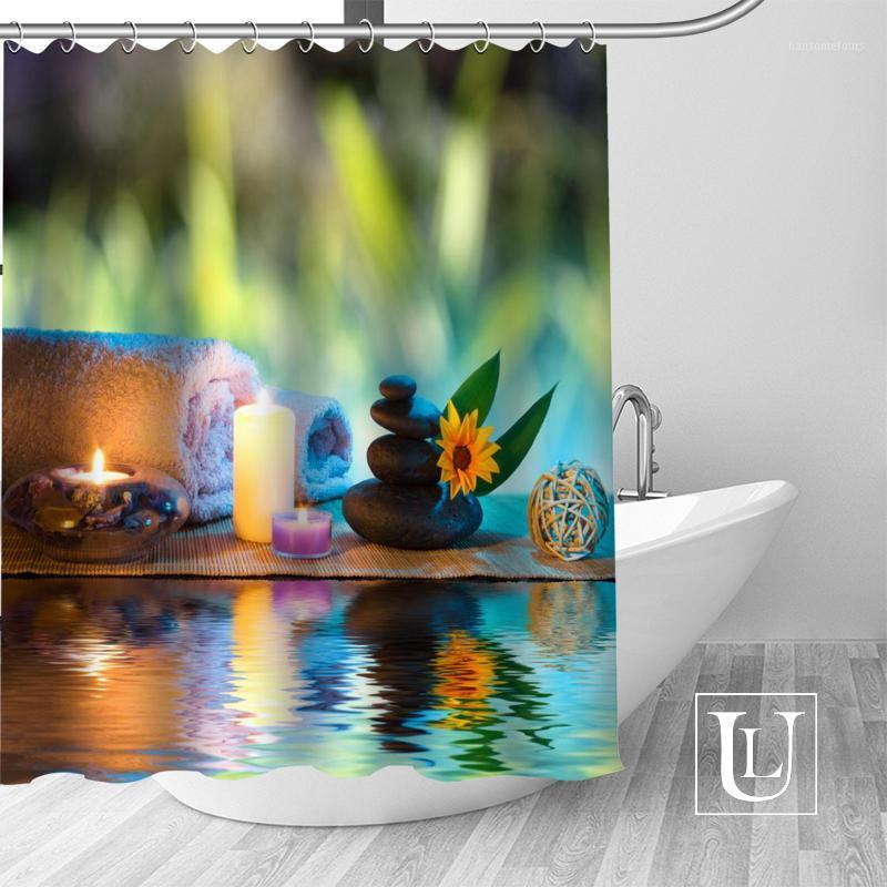 

Spa Stone Shower Curtains Custom Design Creative Shower Curtain Bathroom Waterproof Polyester Fabric1