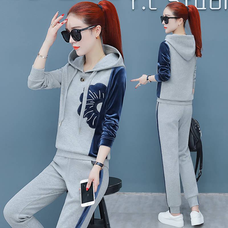 

Piece 2 of Sweater Trainer From Hoodie Pullover Sports Suit Sporting Suits Women's Sweatpants for the Shirt Women 3tru, Grey.