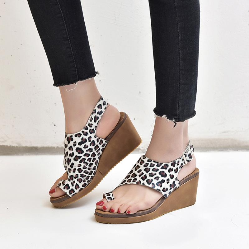 

Women Open Toe Breathable Beach Sandals Rome Buckle Strap Casual Wedges Shoes sandales femme talon plat sandalettes femmes, Gold