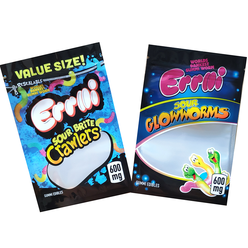 

2020 new Errlli Sour terp Crawlers Bags 600mg Gummy Edibles Packaging mylar bag Smell proof Cookies Mylar Bags 3.5