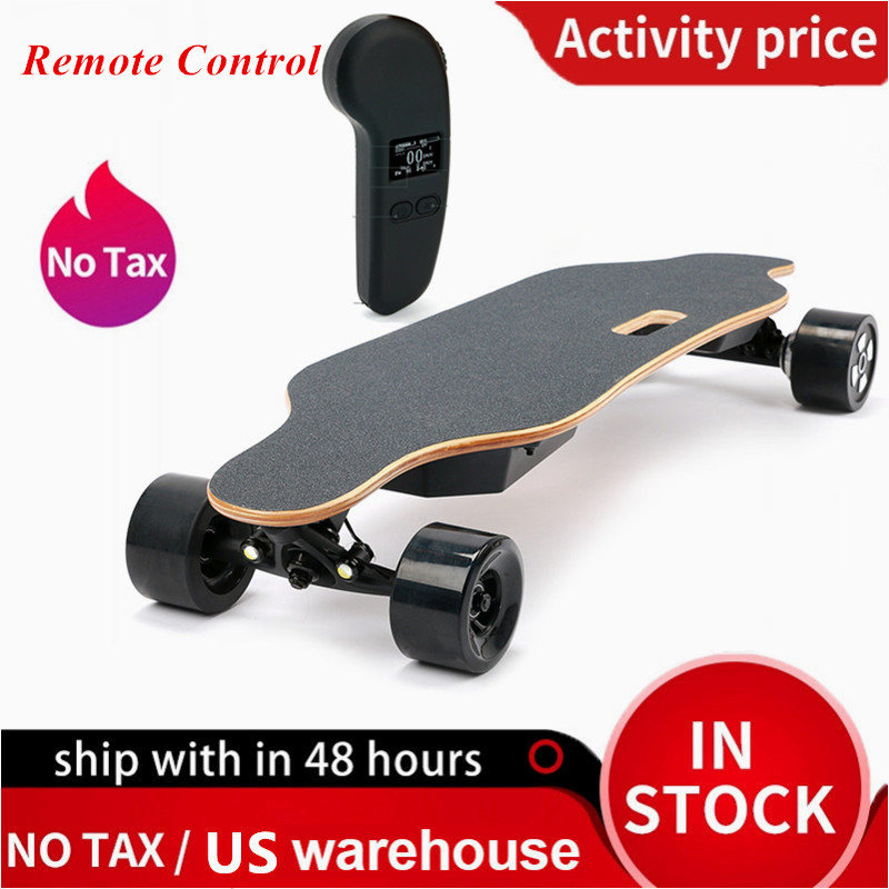 

US Stock Dual 600W Motor Electric Scooters Skateboard Remote Control 4 Wheels Smart Scooter Long Endurance Waterproof Skateboarding, Black