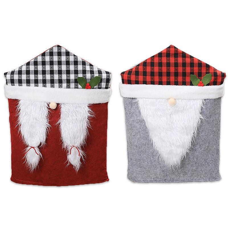 

Promotion! 2 Pcs Christmas Chair Cover Santa Claus Xmas Holiday Party Festival Home Dinner Table Kitchen Seat Covers Set