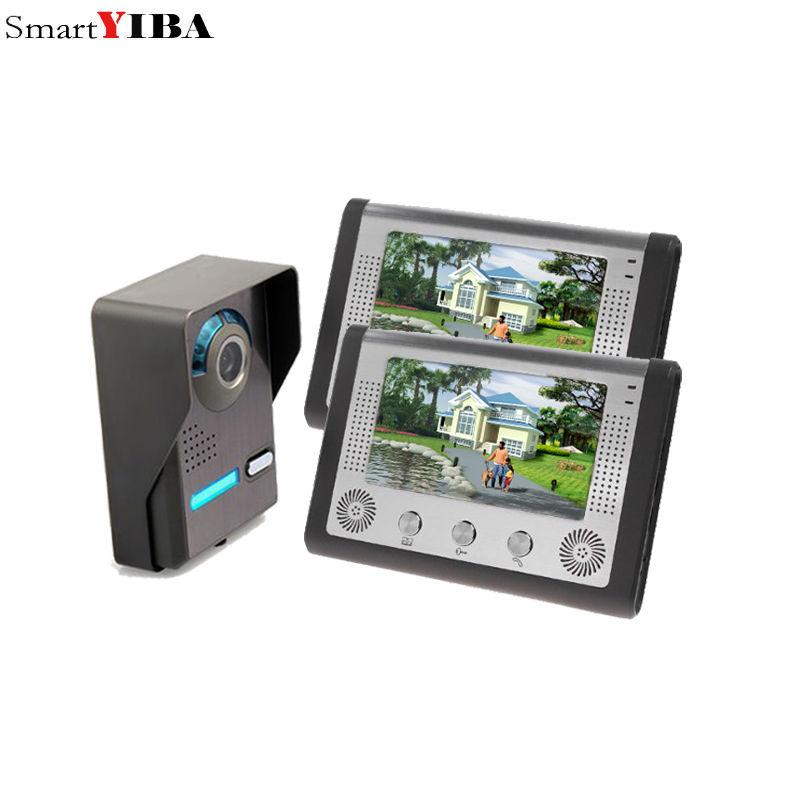 

SmartYIBA 2*7"LCD color screen Video doorbell door phone for home Speakerphone Intercom System With Waterproof Outdoor IR Camera